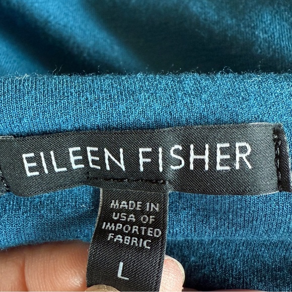 Eileen Fisher Cowel Neck Sleeeveless Dress Blue - Midi - Picture 4 of 9